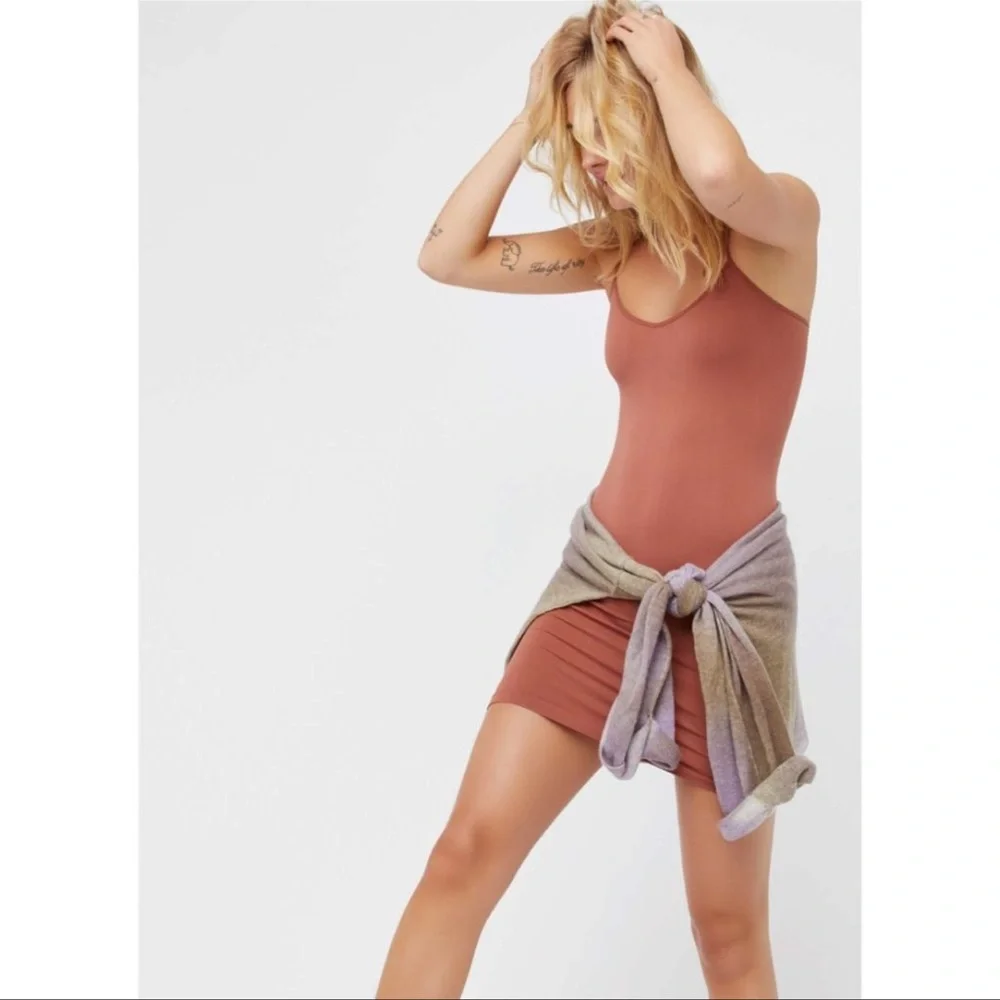 NWT Free People Seamless Mini Slip / Brandy